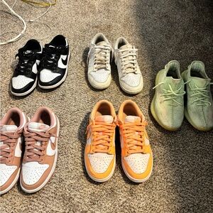 Nike dunk lows all size 8womens 7 men’s, all worn with crease protection